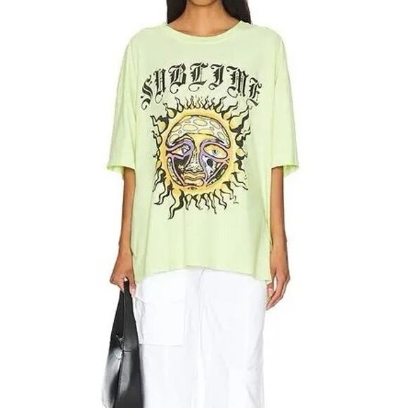 DAYDREAMER Sublime Old English Tee in Lime One Size New with Tag MSRP $98 - Picture 5 of 6